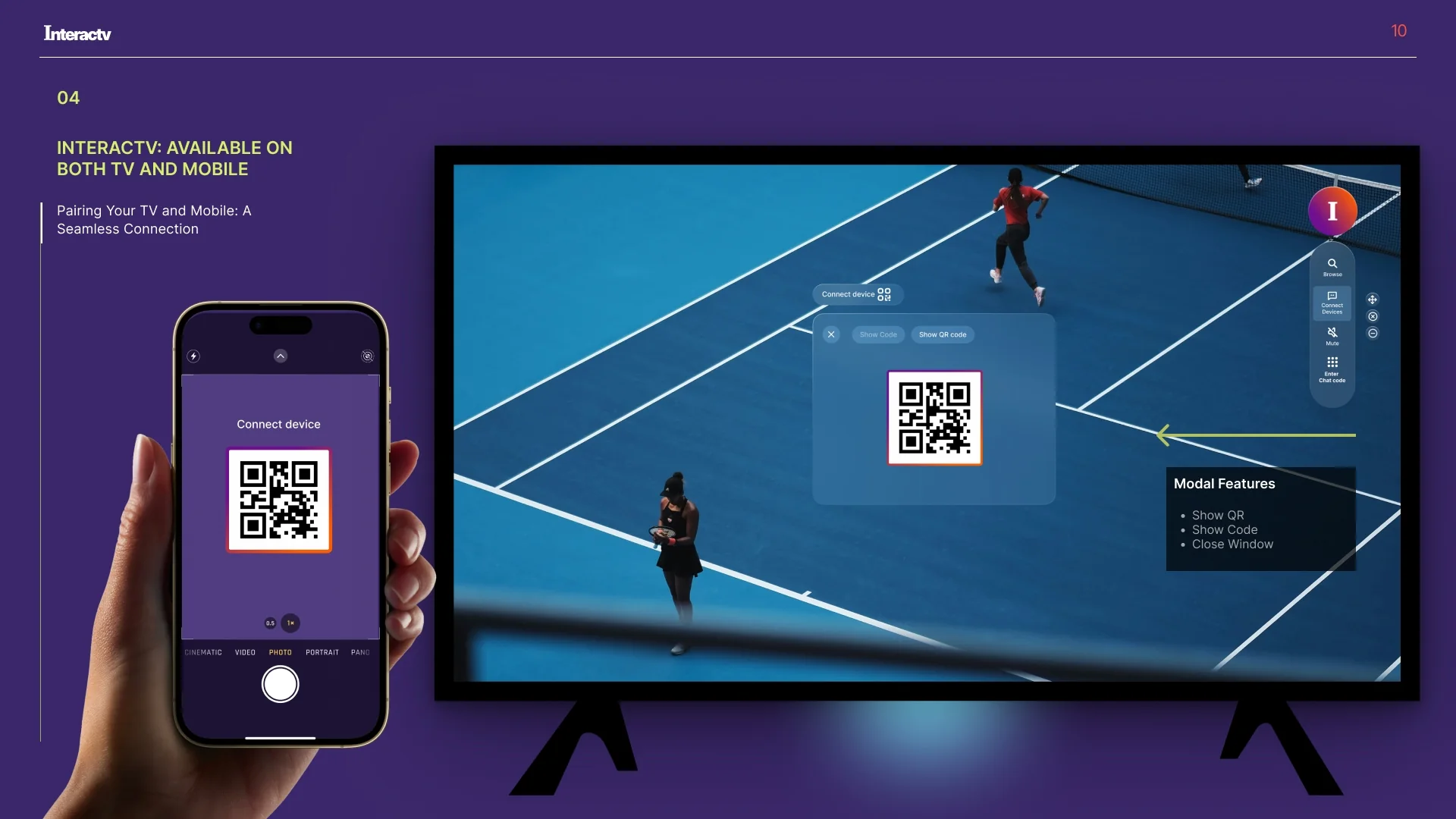 QR pairing between phone and TV