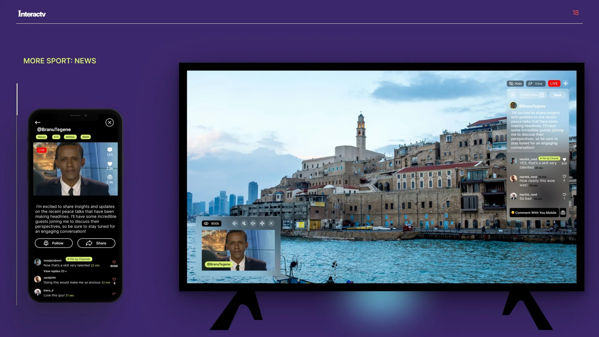 Travel content with companion video chat