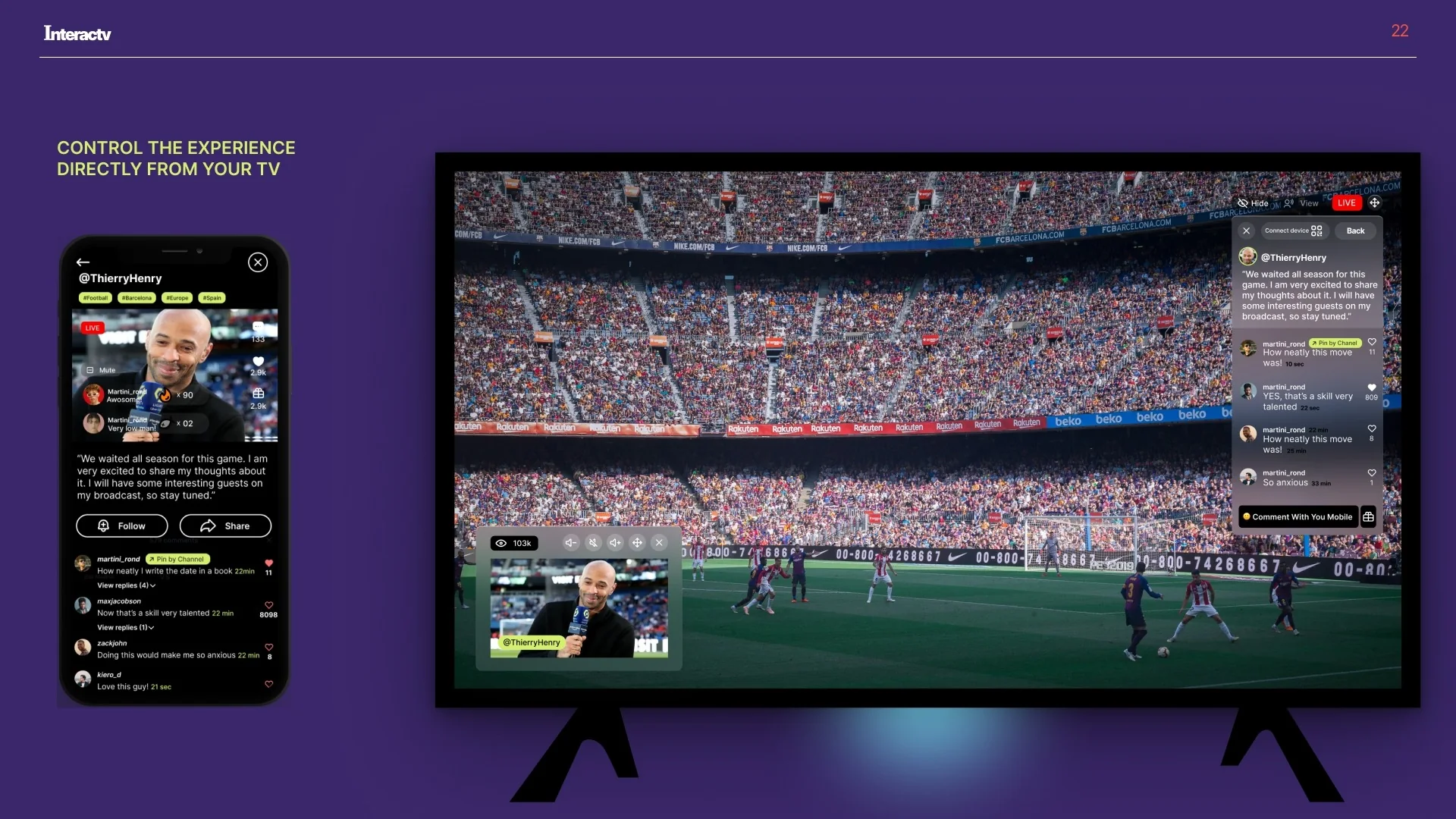 Football viewing paired with mobile