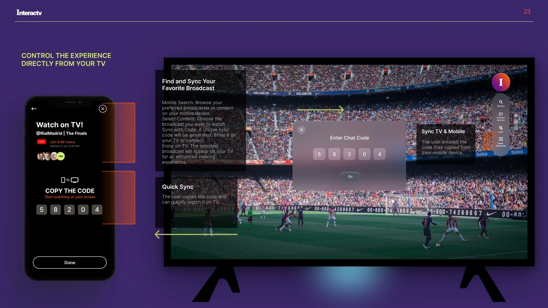 Chat overlay state over live football