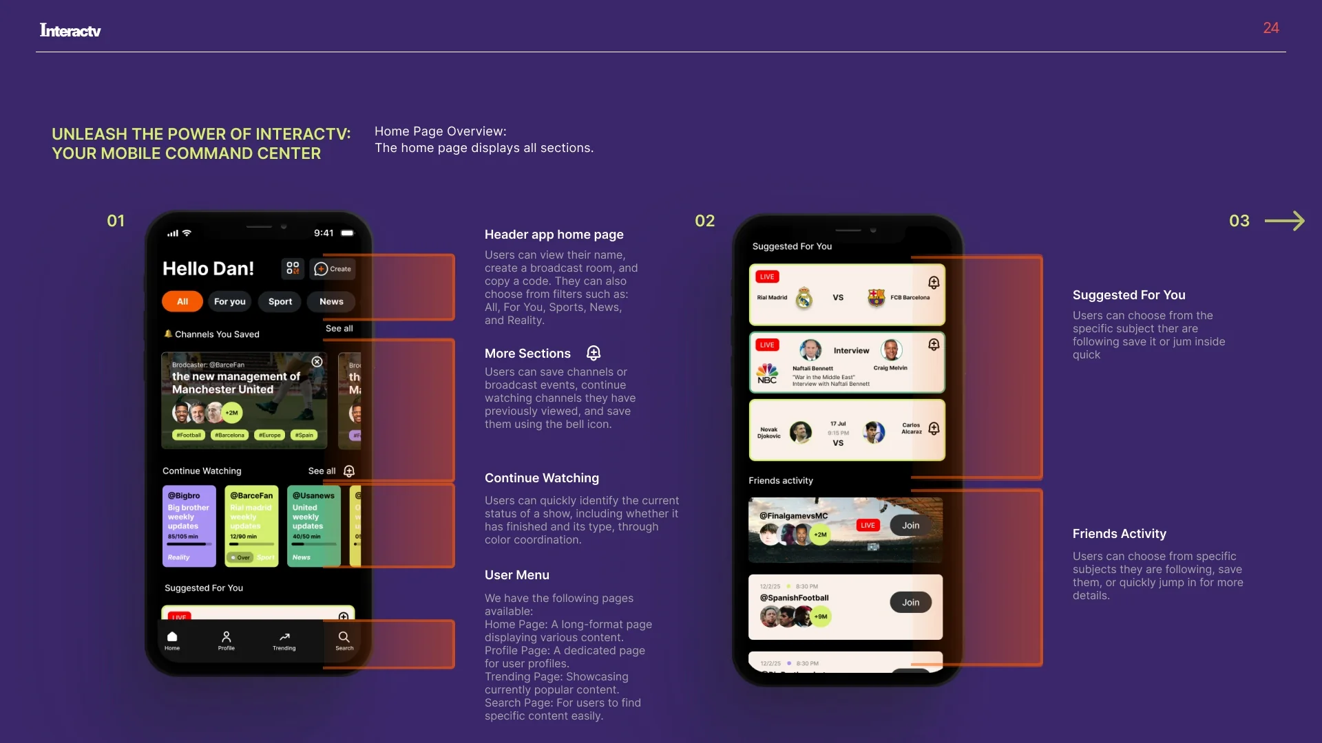 Mobile chat and content screens