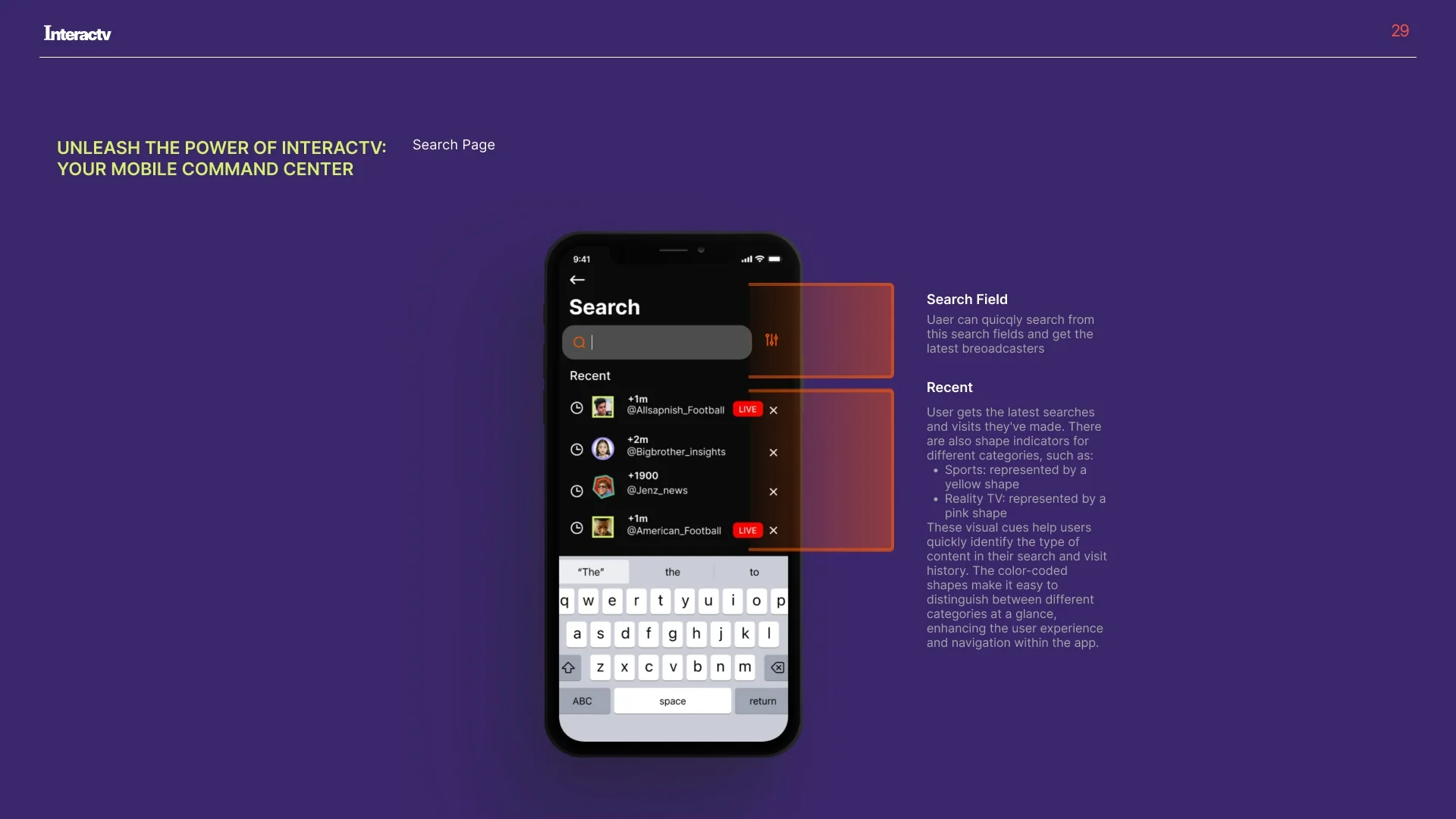 InteracTV mobile search screen