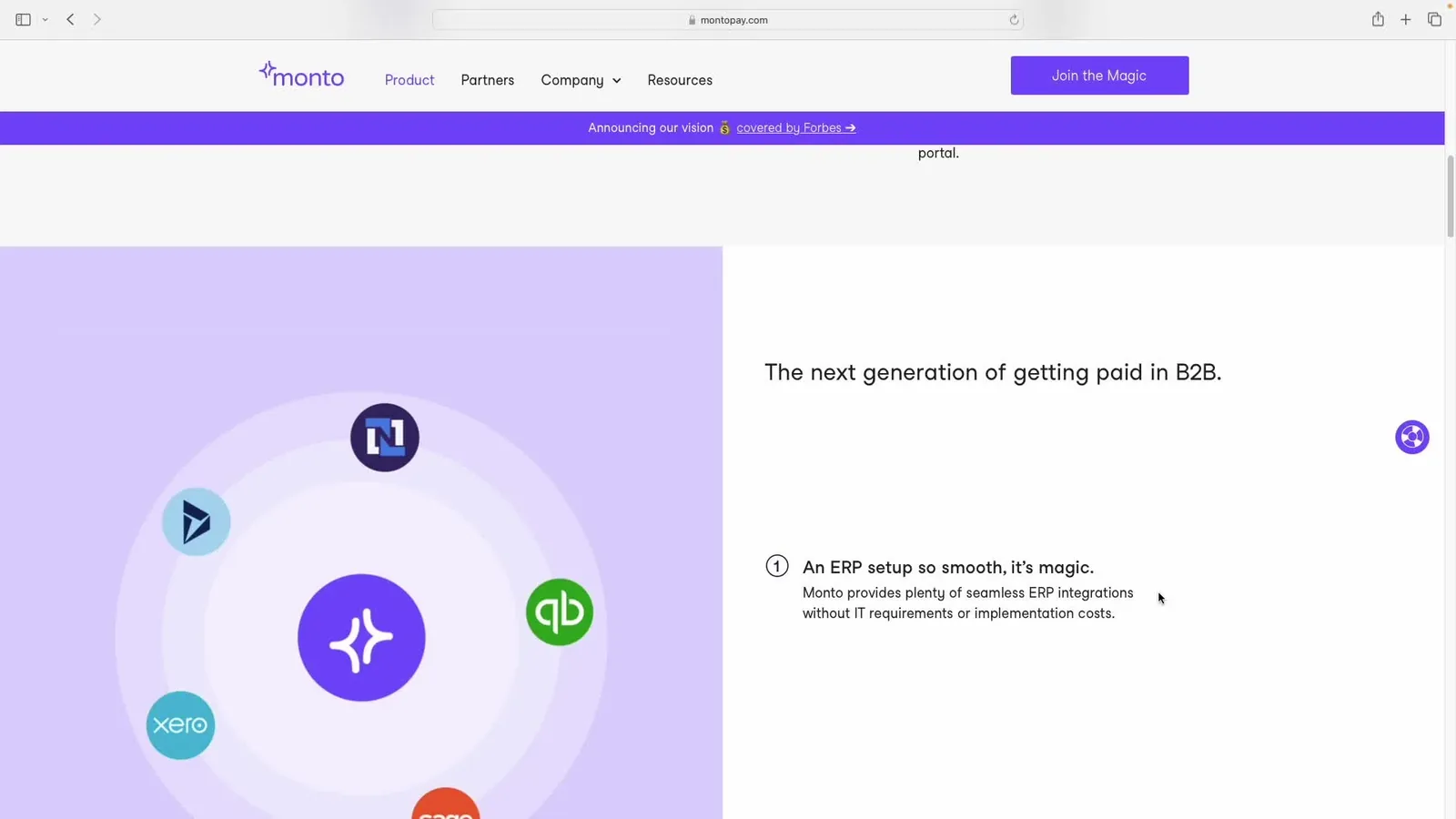 The Monto product page — payments orchestrated through one hub