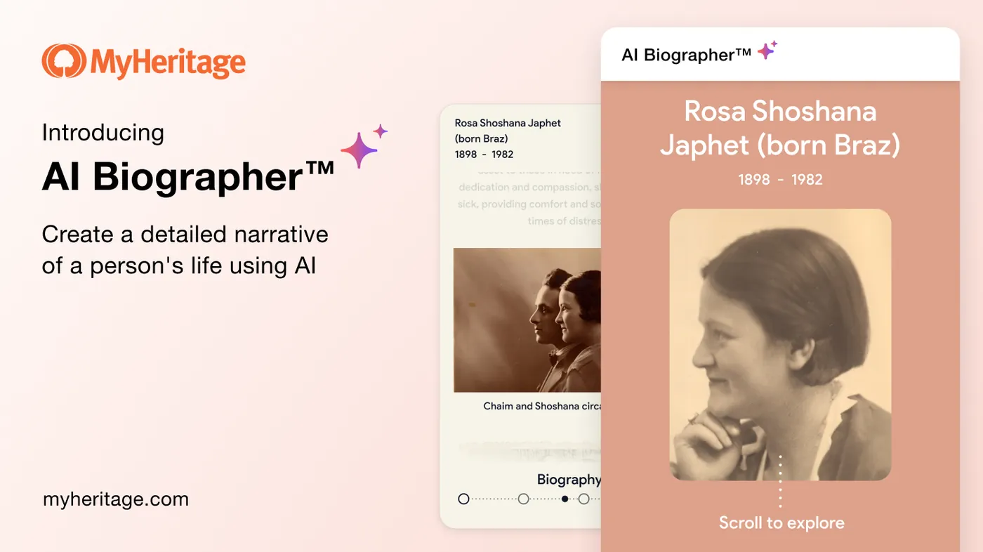 MyHeritage biographer feature launch