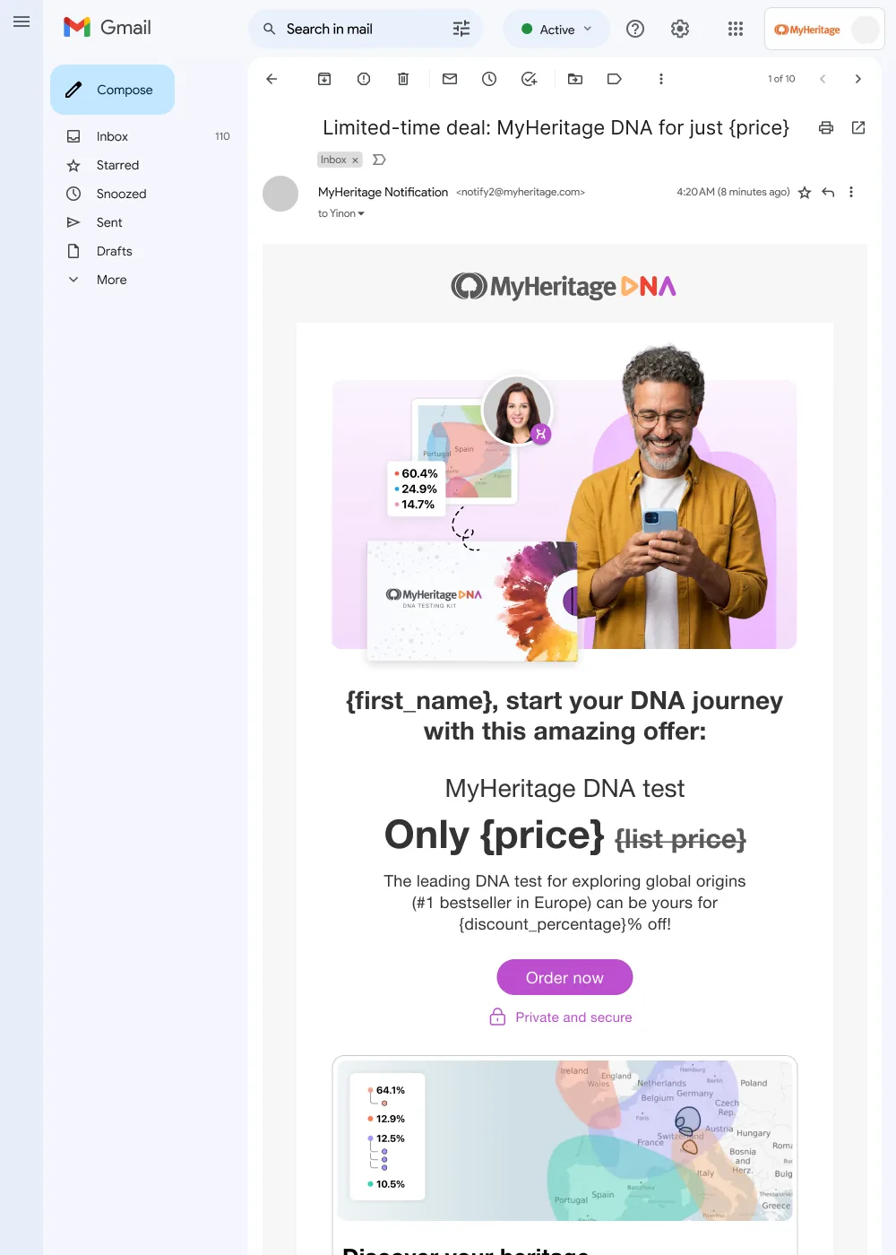 Lifecycle email · DNA limited-time deal